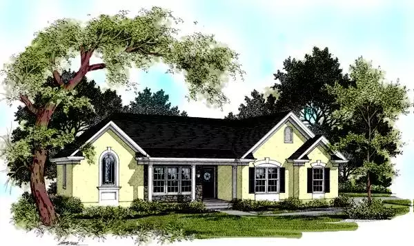 image of single story traditional house plan 7603